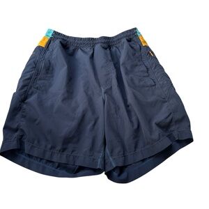 Birddogs Blue/Yellow Boom for Your Boomstick size M lined‎ 7” inseem